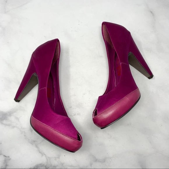 ASH for PEDDER RED Silk Leather Platform Pumps 39 - Picture 3 of 10